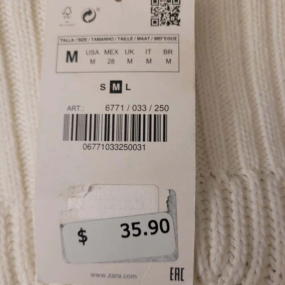 NWT Zara Knitted Crop Top